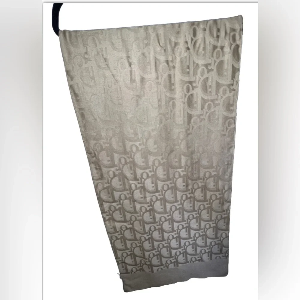 Auth Christian Dior Stole Shawl Scarf 35%Silk; 65%Wool